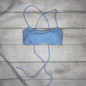 Bikini Top Baby Blue Lace up Swim Forever 21 Small